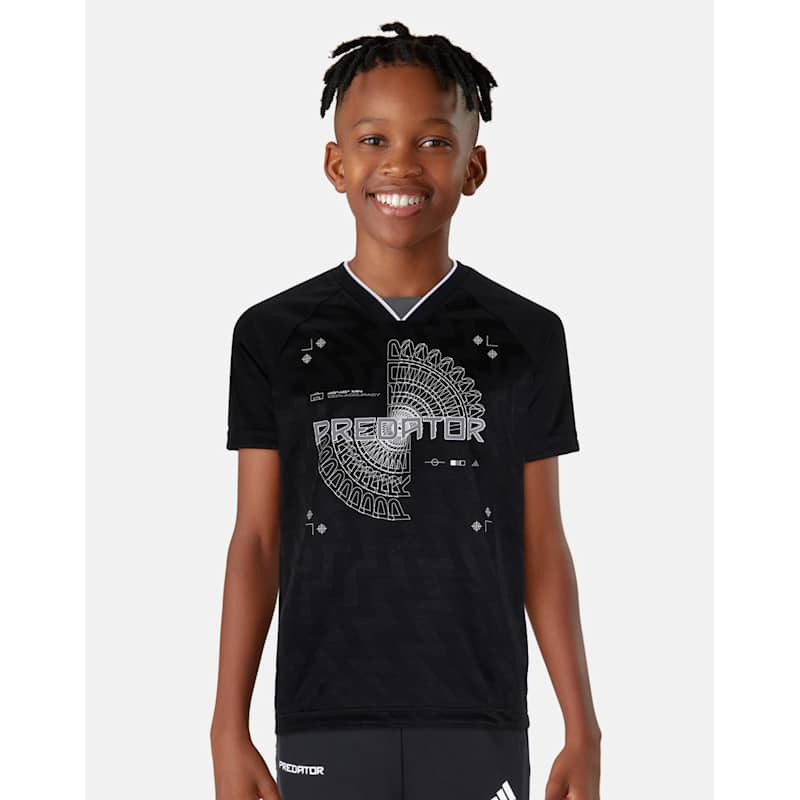 adidas Older Kids Predator Jersey WH Black Life Style Sports IE